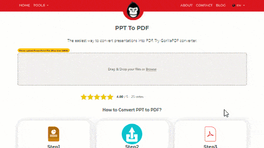 Video about converting PPT to PDF online