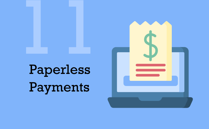 Paperless payments, invoices and billing