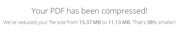 123apps PDFcompression results