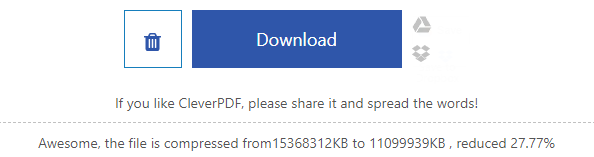 CleverPDF compression results