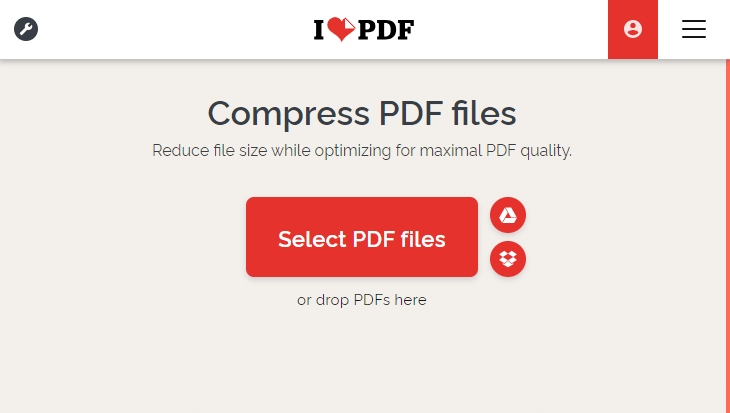iLovePDF compress PDF