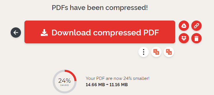 iLovePDF Compression Results