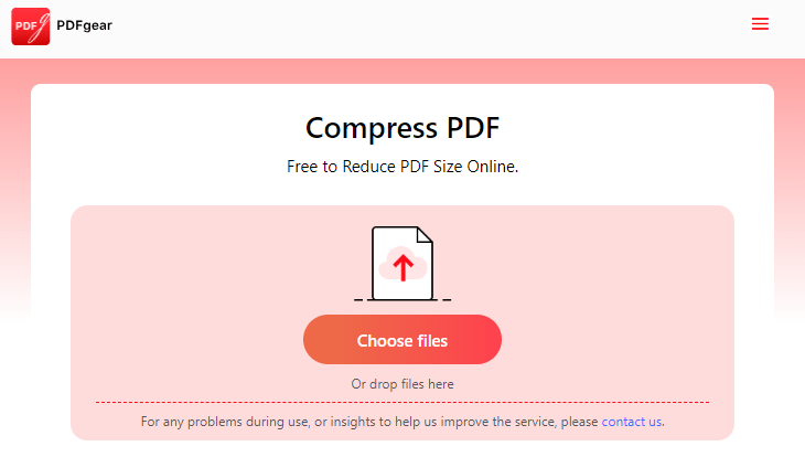 PDFgear compress tool