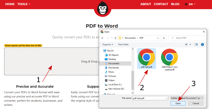 Convert PDF to Word online with GorillaPDF